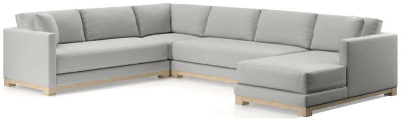 Gather Wood Base Bench 4-Piece U-Shaped Sectional Sofa - image 0 of 11