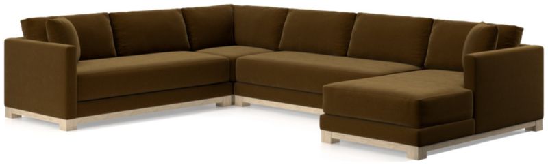 Gather Wood Base Bench 4-Piece U-Shaped Sectional Sofa - image 0 of 11