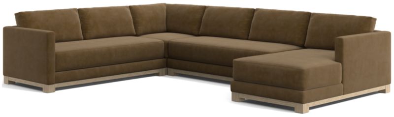 Gather Wood Base Bench 4-Piece U-Shaped Sectional Sofa - image 0 of 14