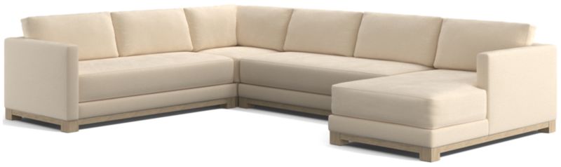 Gather Wood Base Bench 4-Piece U-Shaped Sectional Sofa - image 0 of 14