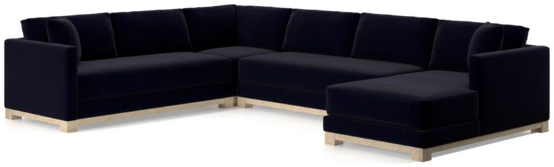 Gather Wood Base Bench 4-Piece U-Shaped Sectional Sofa - image 0 of 11