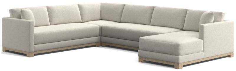 Gather Wood Base Bench 4-Piece U-Shaped Sectional Sofa - image 0 of 11