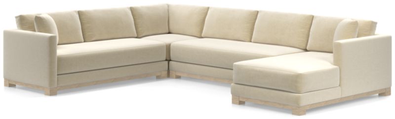 Gather Wood Base Bench 4-Piece U-Shaped Sectional Sofa - image 0 of 11