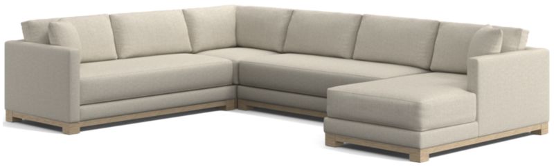 Gather Wood Base Bench 4-Piece U-Shaped Sectional Sofa - image 0 of 11