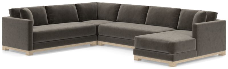 Gather Wood Base Bench 4-Piece U-Shaped Sectional Sofa - image 0 of 11