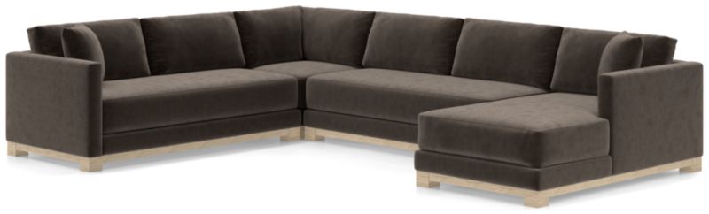 Gather Wood Base Bench 4-Piece U-Shaped Sectional Sofa - image 0 of 11