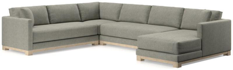 Gather Wood Base Bench 4-Piece U-Shaped Sectional Sofa - image 0 of 11