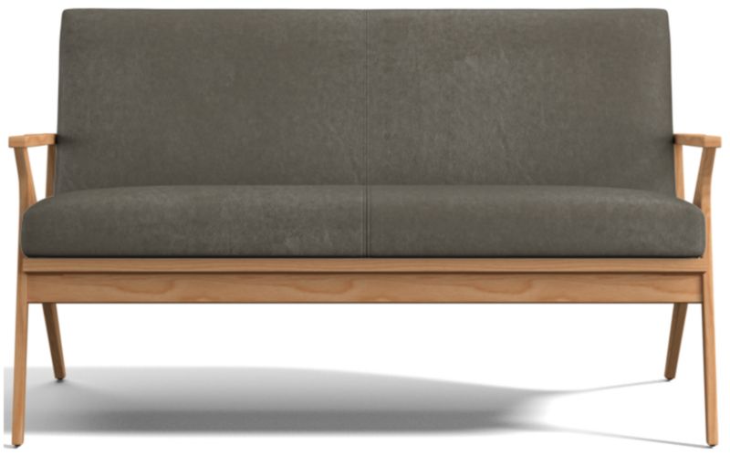 Cavett Ash Wood Leather Loveseat - image 0 of 7