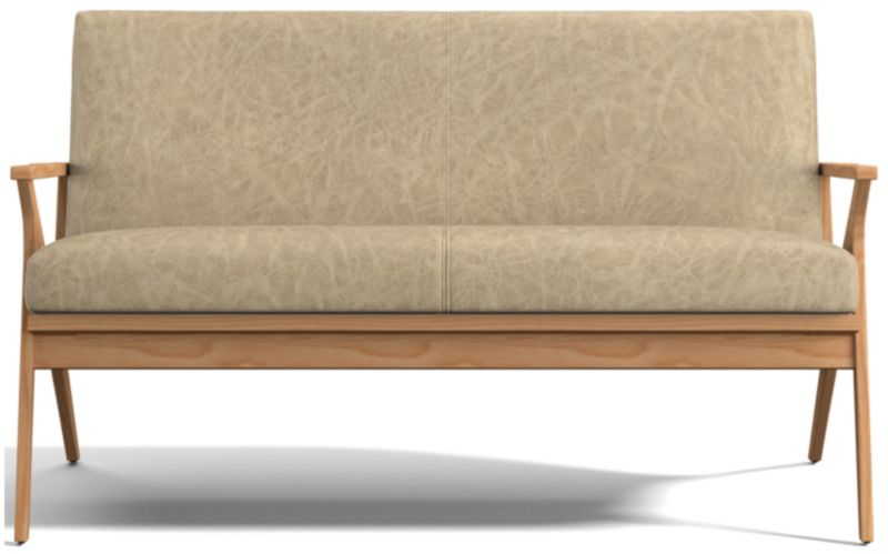 Cavett Ash Wood Leather Loveseat - image 0 of 7