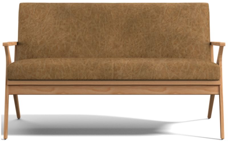 Cavett Ash Wood Leather Loveseat - image 0 of 7