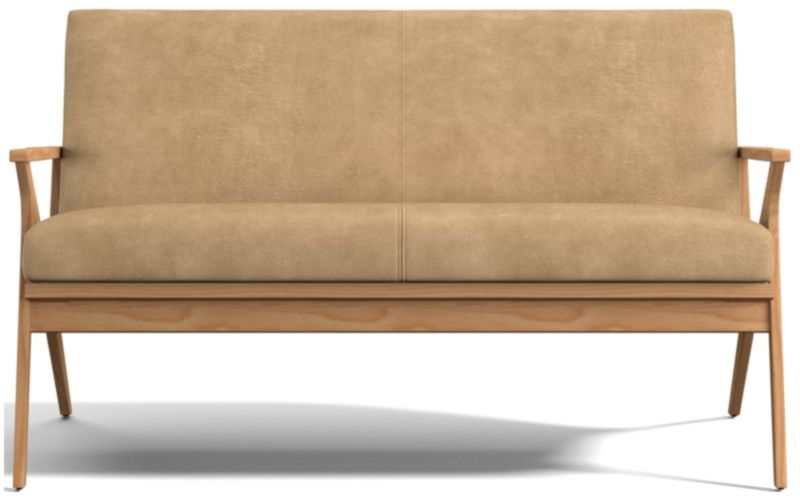 Cavett Ash Wood Leather Loveseat - image 0 of 7