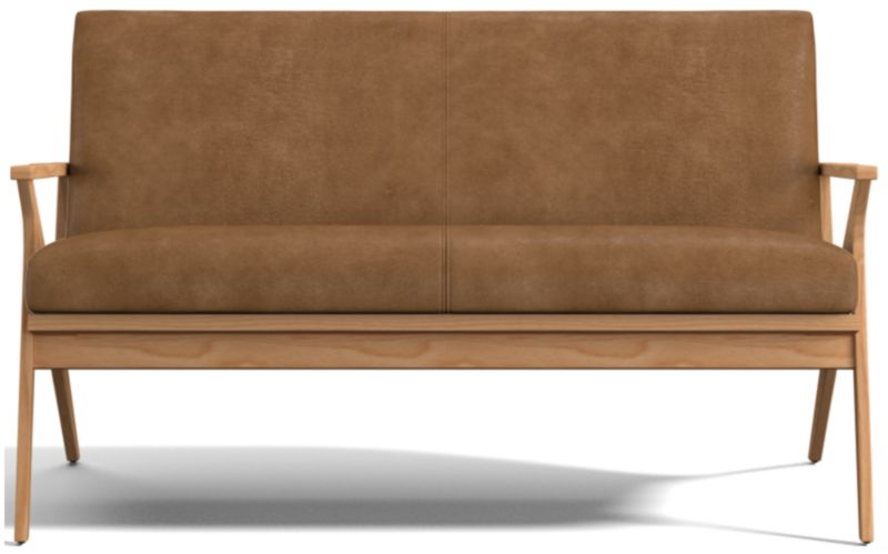 Cavett Ash Wood Leather Loveseat - image 0 of 7