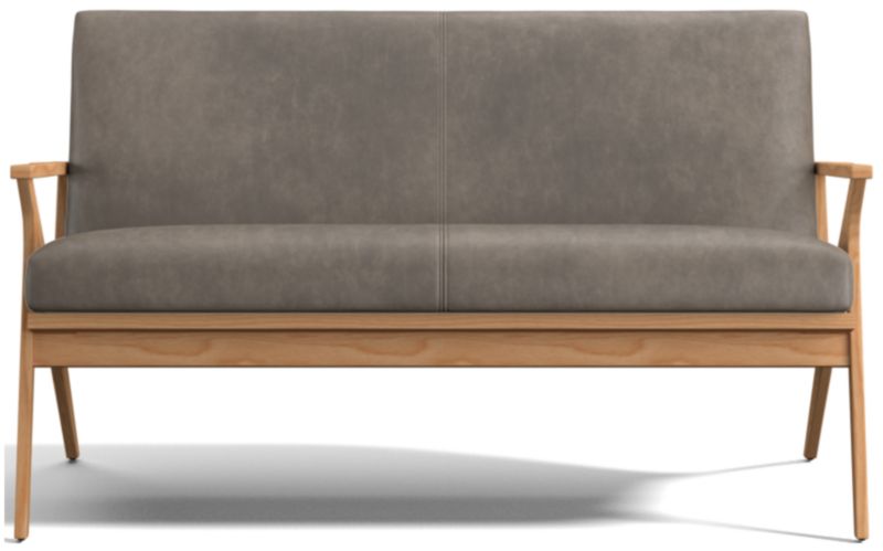 Cavett Ash Wood Leather Loveseat - image 0 of 7