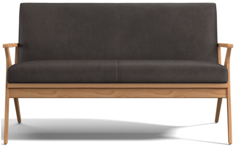 Cavett Ash Wood Leather Loveseat - image 0 of 7