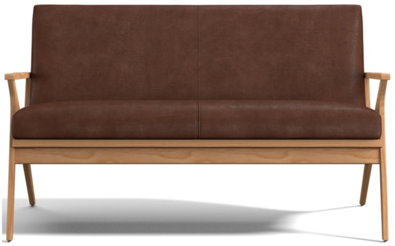 Cavett Ash Wood Leather Loveseat - image 0 of 7