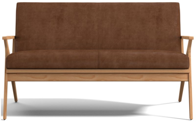 Cavett Ash Wood Leather Loveseat - image 0 of 7