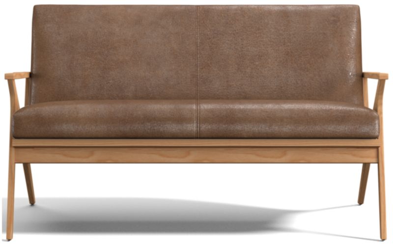 Cavett Ash Wood Leather Loveseat - image 0 of 7