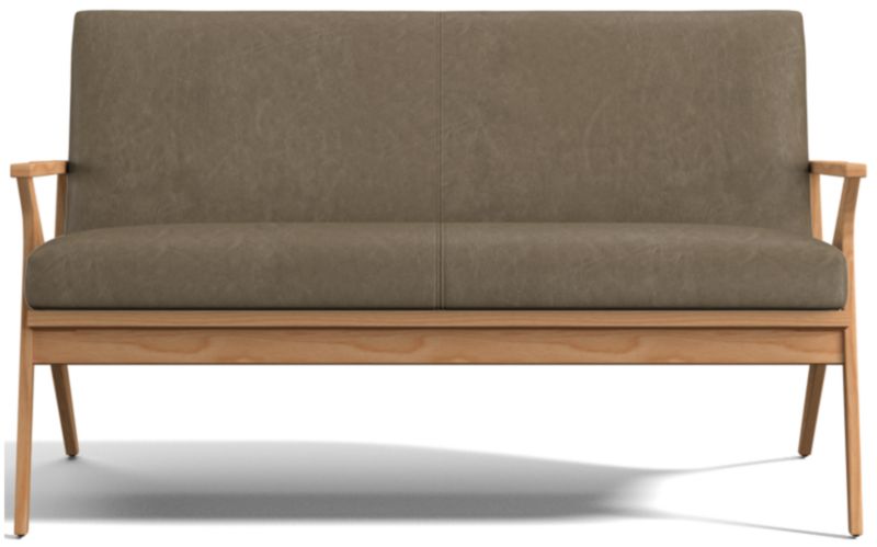 Cavett Ash Wood Leather Loveseat - image 0 of 7