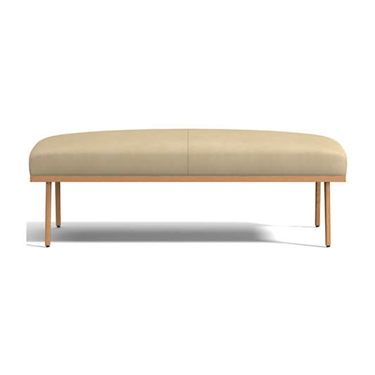 Cavett Ash Wood Leather Bench