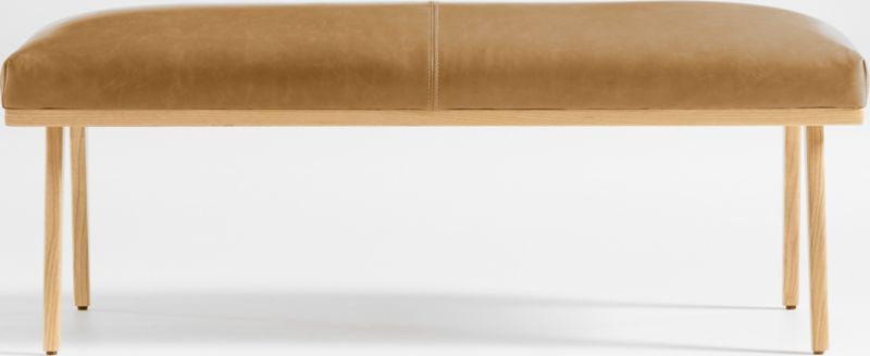 Cavett Ash Wood Leather Bench - image 0 of 7