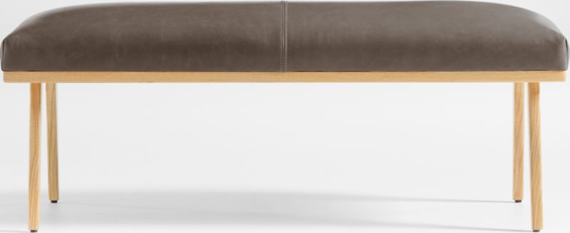 Cavett Ash Wood Leather Bench - image 0 of 7