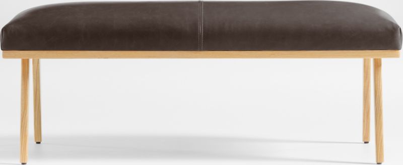 Cavett Ash Wood Leather Bench - image 0 of 7