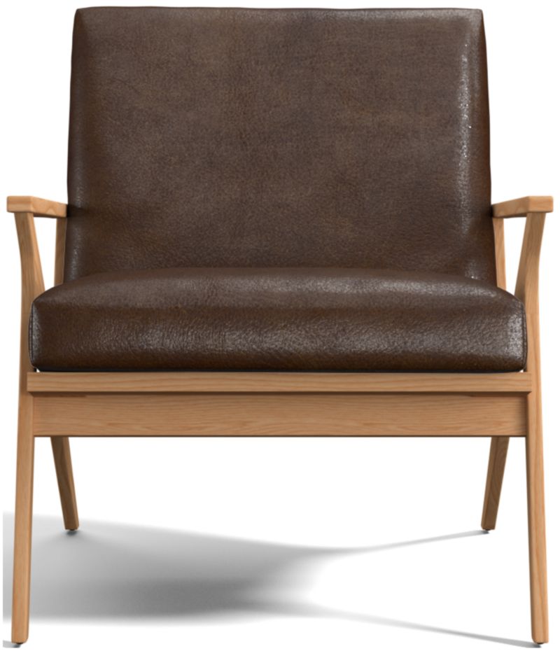 Cavett Ash Wood Leather Chair - image 0 of 10