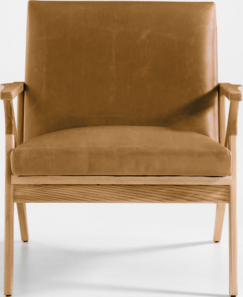 Cavett Ash Wood Leather Chair - image 0 of 10