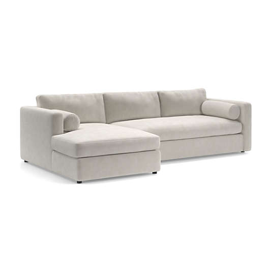 Aris Deep 2-Piece Left-Arm Chaise Sectional Bench Sofa