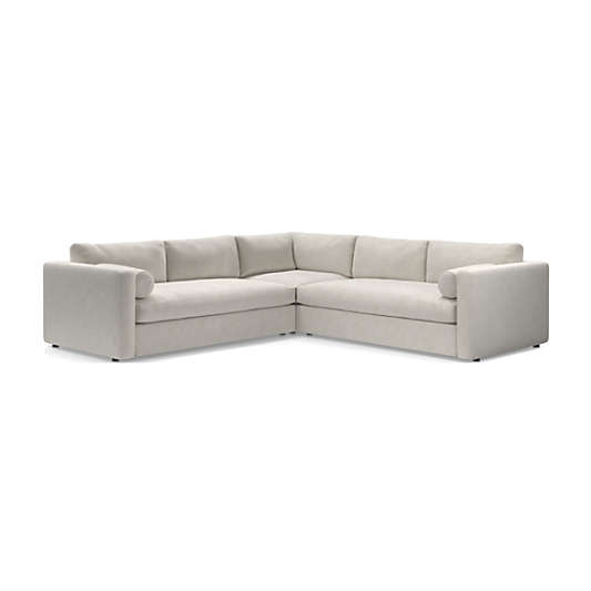 Aris Deep 3-Piece L-Shaped Sectional Bench Sofa