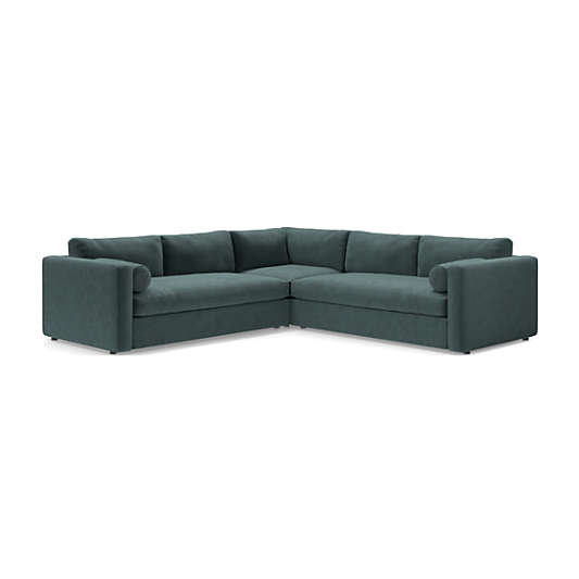 Aris Deep 3-Piece L-Shaped Sectional Bench Sofa