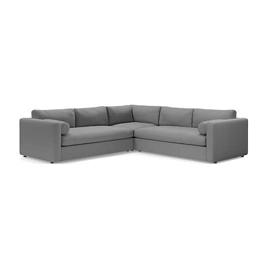Aris Deep 3-Piece L-Shaped Sectional Bench Sofa