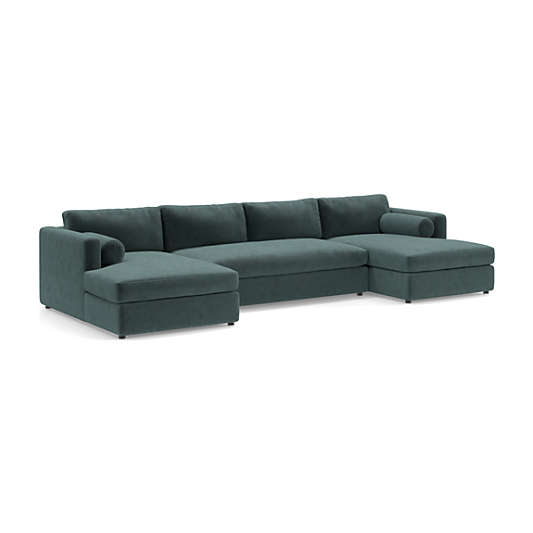 Aris Deep 3-Piece Double Chaise Sectional Bench Sofa