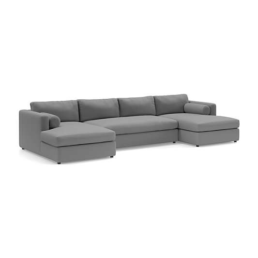 Aris Deep 3-Piece Double Chaise Sectional Bench Sofa