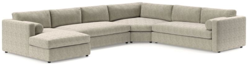 Aris Deep 4-Piece Left-Arm Chaise Sectional Sofa with Wedge - image 0 of 5