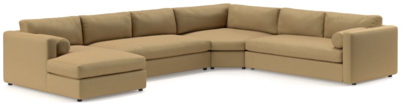 Aris Deep 4-Piece Left-Arm Chaise Sectional Sofa with Wedge - image 0 of 5