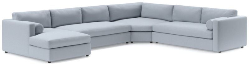 Aris Deep 4-Piece Left-Arm Chaise Sectional Sofa with Wedge - image 0 of 5