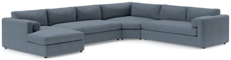 Aris Deep 4-Piece Left-Arm Chaise Sectional Sofa with Wedge - image 0 of 5