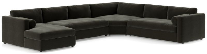 Aris Deep 4-Piece Left-Arm Chaise Sectional Sofa with Wedge - image 0 of 5