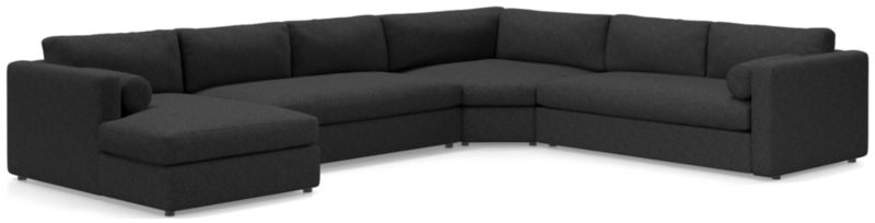 Aris Deep 4-Piece Left-Arm Chaise Sectional Sofa with Wedge - image 0 of 5