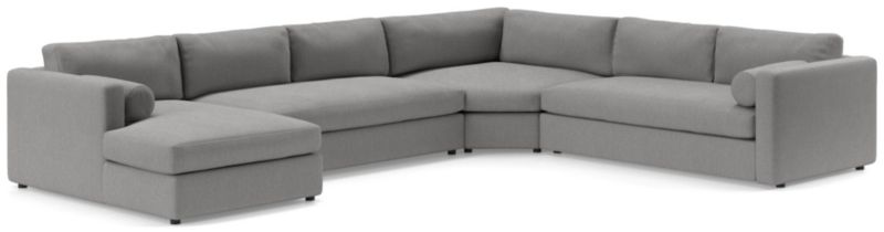 Aris Deep 4-Piece Left-Arm Chaise Sectional Sofa with Wedge - image 0 of 5