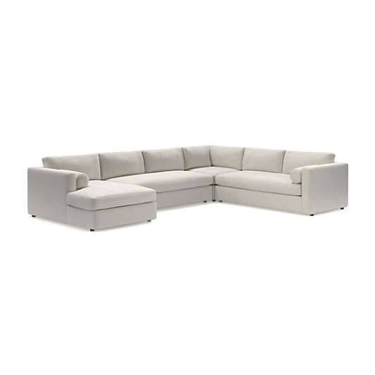 Aris 4-Piece Left-Arm Chaise Sectional Bench Sofa