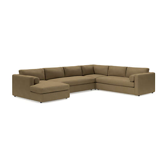 Aris 4-Piece Left-Arm Chaise Sectional Bench Sofa