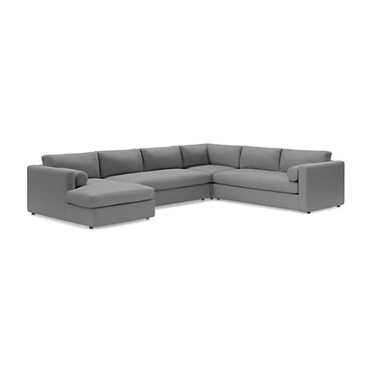Aris 4-Piece Left-Arm Chaise Sectional Bench Sofa