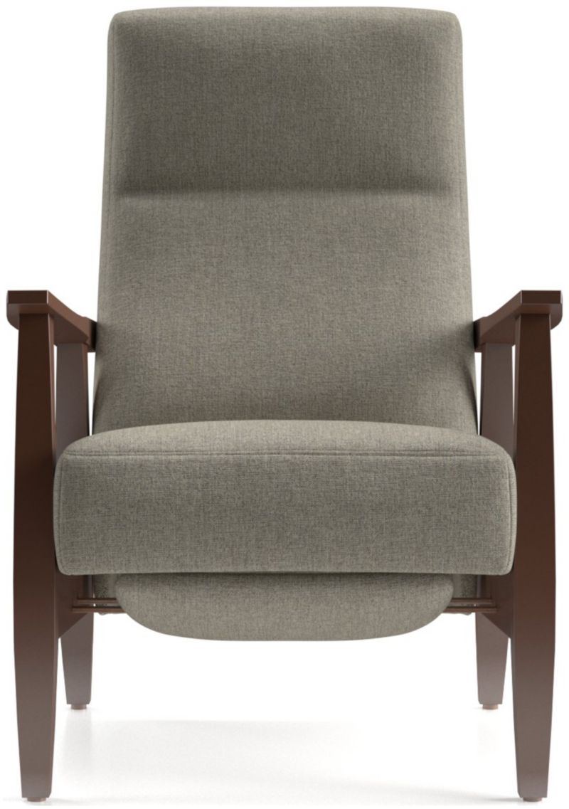 Greer Fabric Wood Arm Recliner + Reviews Crate & Barrel