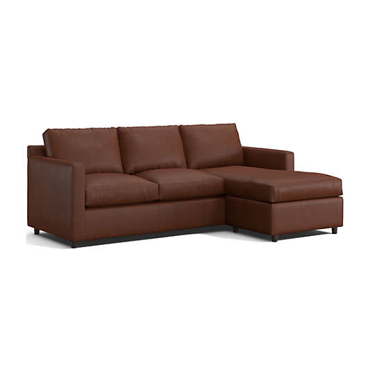 Barrett II Left-Arm Leather Lounger Sectional Sofa