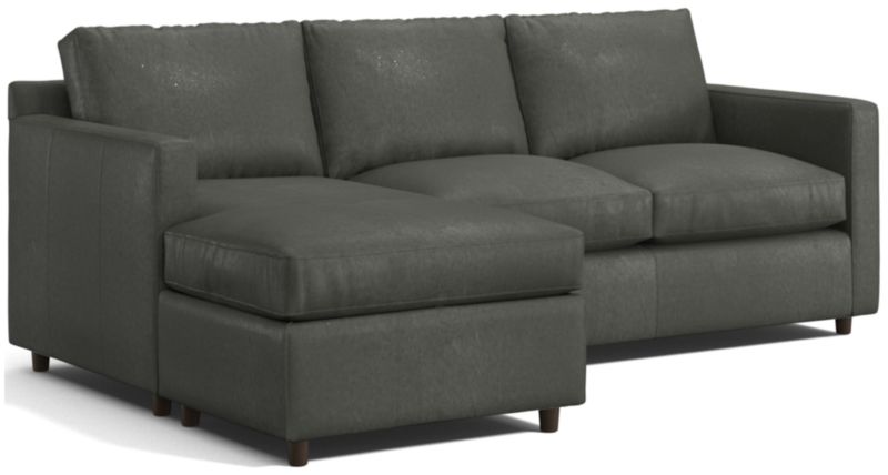 Barrett II Right-Arm Leather Lounger Sectional Sofa - image 0 of 8