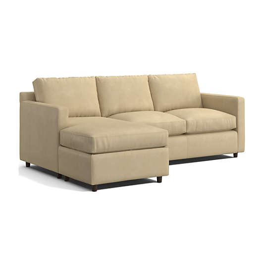 Barrett II Right-Arm Leather Lounger Sectional Sofa