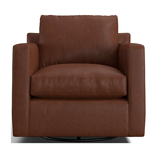 Barrett II 35.5" Leather Track Arm Swivel Chair