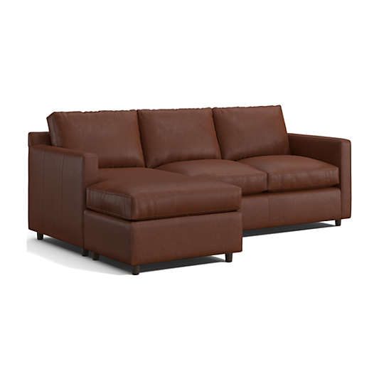 Barrett II 91" Left-Arm Leather Lounger Sectional Sofa